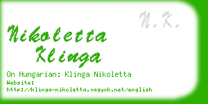 nikoletta klinga business card